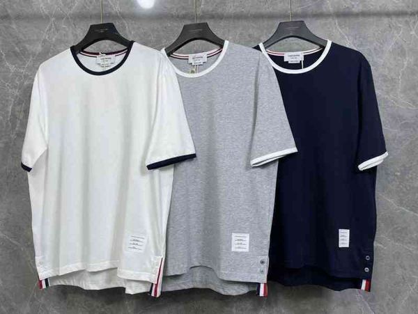 t shirts tb tombrownie 22 designer cotton summer color blocking and binding design is simple and versatile short sleeve lovers' wear me, White;black
t shirts tb tombrownie 22 designer cotton summer color blocking and binding design is simple and versatile short sleeve lovers' wear me, White;black
