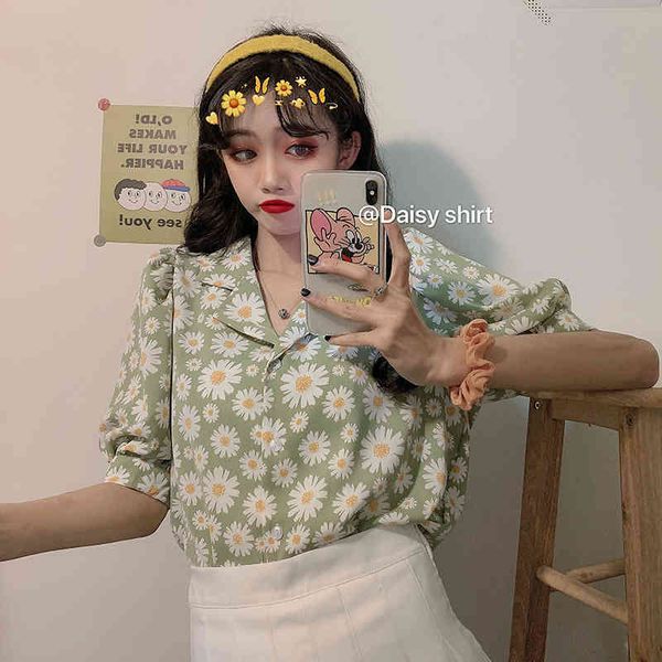 chiffon black green 4 sizes causal notched fresh college wiend flower pattern women short sleeve arrival shirts 210426, White
chiffon black green 4 sizes causal notched fresh college wiend flower pattern women short sleeve arrival shirts 210426, White