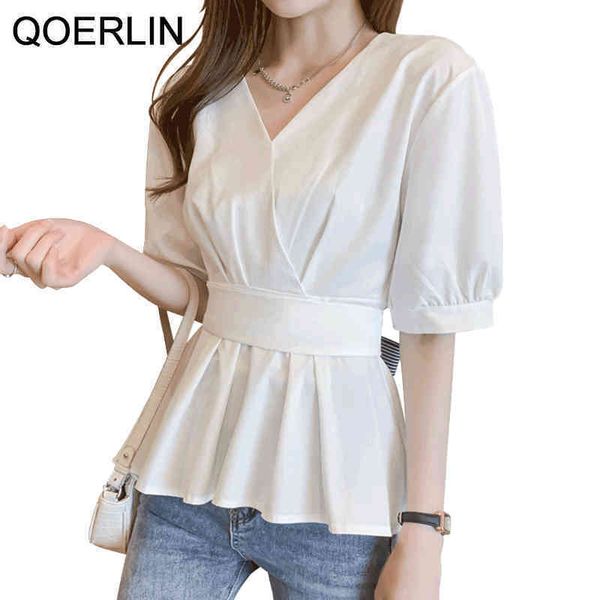 qoerlin summer white women shirts back bow tie chic blouse elegant short sleeve vneck allmatch female chiffon blouse girly 210412
qoerlin summer white women shirts back bow tie chic blouse elegant short sleeve vneck allmatch female chiffon blouse girly 210412