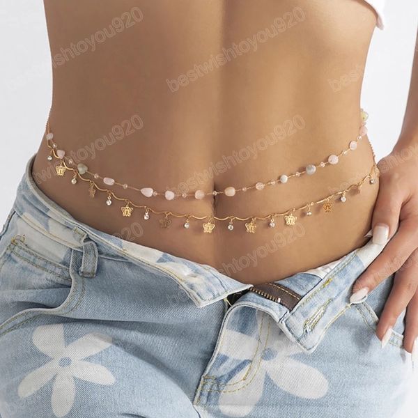 boho metal butterfly crystal pendant waist chain natural stone string belly chains retro bikini body chain jewelry, Silver
boho metal butterfly crystal pendant waist chain natural stone string belly chains retro bikini body chain jewelry, Silver