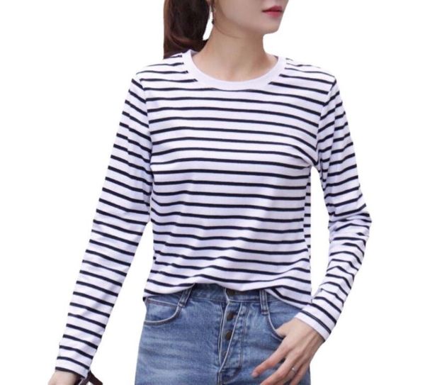 2022 women's spring long sleeve t shirt o-neck striped 95% cotton casual t-shirts women tees blusa, White
2022 women's spring long sleeve t shirt o-neck striped 95% cotton casual t-shirts women tees blusa, White