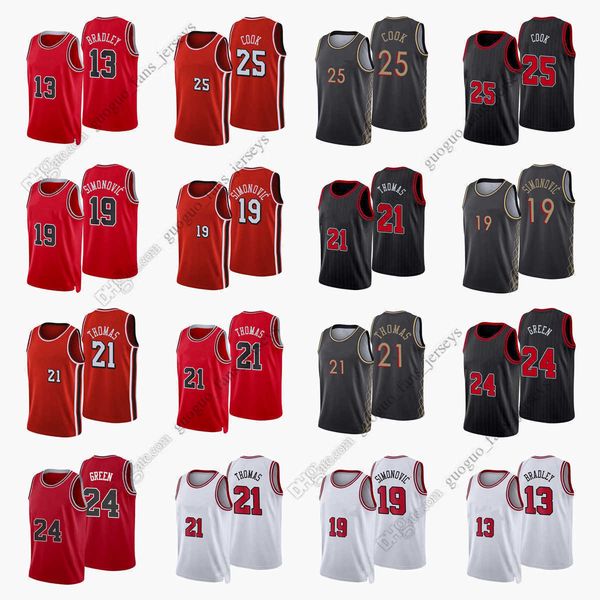 custom printed 2022 new city basketball jerseys 13 bradley 19 simonovic 21 thomas 24 green 25 cook red white black jersey, Black;red
custom printed 2022 new city basketball jerseys 13 bradley 19 simonovic 21 thomas 24 green 25 cook red white black jersey, Black;red