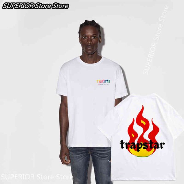 uk london trendy brand trapstar with label 220g cotton t-shirt trapstar flame letters harajuku tee streetwear, White;black
uk london trendy brand trapstar with label 220g cotton t-shirt trapstar flame letters harajuku tee streetwear, White;black