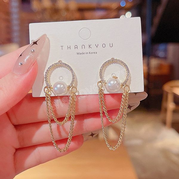 statement s925 needle korean fashion pearl tassel earrings female gold chain long earrings for women jewelry, Silver
statement s925 needle korean fashion pearl tassel earrings female gold chain long earrings for women jewelry, Silver