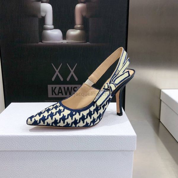 luxury sling back sandals 9.5cm high heels womens designer sandles knitted embroidered pointy summer party pumps with box, Black
luxury sling back sandals 9.5cm high heels womens designer sandles knitted embroidered pointy summer party pumps with box, Black