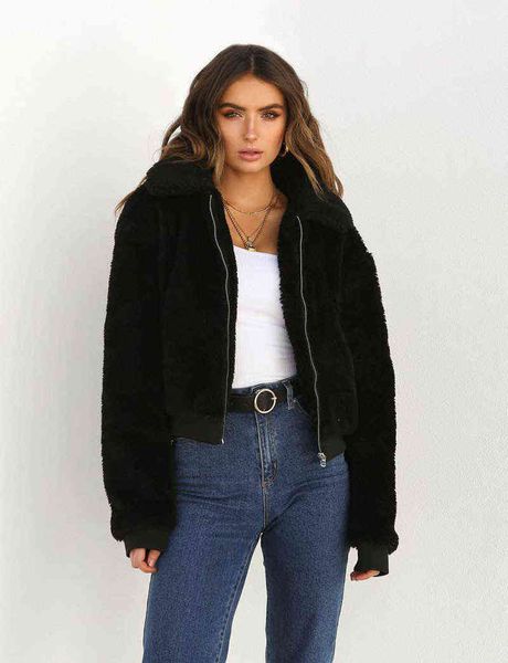 women thick warm teddy bear pocket fleece jacket coat zip up outwear overcoat winter soft fur jacket female plush coat elegant l220714, Black
women thick warm teddy bear pocket fleece jacket coat zip up outwear overcoat winter soft fur jacket female plush coat elegant l220714, Black