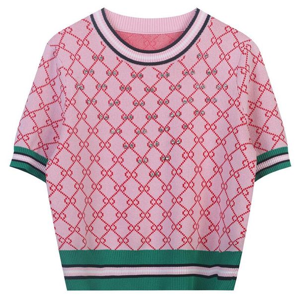 sweater t-shirt women summer contrasting striped jacquard o collar slim ice silk knitted femela casual t shirts w423, White
sweater t-shirt women summer contrasting striped jacquard o collar slim ice silk knitted femela casual t shirts w423, White
