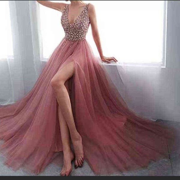 party dresses zogaa beading evening dress 2022 v-neck pink high split tulle slee t220823, White;black
party dresses zogaa beading evening dress 2022 v-neck pink high split tulle slee t220823, White;black