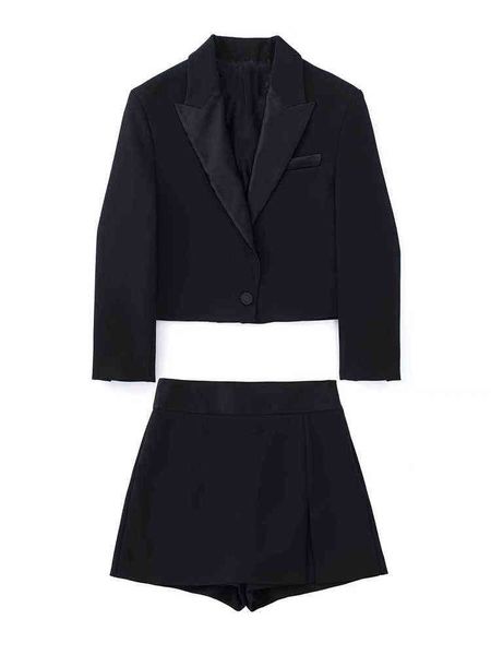 women fashion front buttoned cropped blazer coat and high waist shorts skirts female two pieces sets mujer l220714, White
women fashion front buttoned cropped blazer coat and high waist shorts skirts female two pieces sets mujer l220714, White