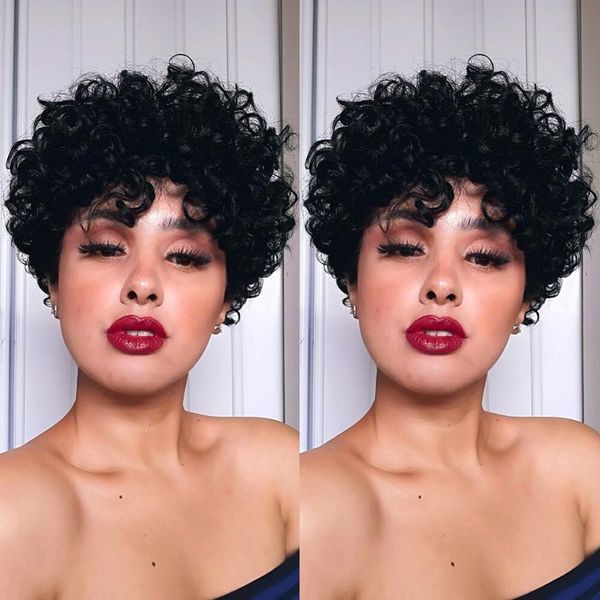 pixie cut wig human hair short curly wigs for black women remy funmi curl glueless machine made brazilian none lace wigs, Black;brown
pixie cut wig human hair short curly wigs for black women remy funmi curl glueless machine made brazilian none lace wigs, Black;brown