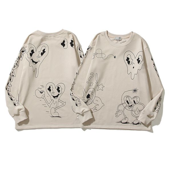 vintage hoodies hand printed red heart embroidery pullover loose men's and women's round neck long sleeve t-shirt, Black
vintage hoodies hand printed red heart embroidery pullover loose men's and women's round neck long sleeve t-shirt, Black