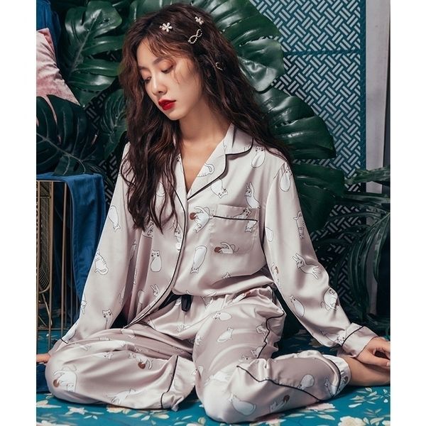smmoloa autumn winter long sleeves pijama women nature silk pajamas y200425, Black;red
smmoloa autumn winter long sleeves pijama women nature silk pajamas y200425, Black;red