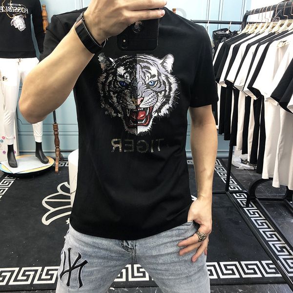 men's t-shirts designer 2022 summer new european fashion brand large men's tiger head sequin slim round neck short sleeve t-shirt, White;black
men's t-shirts designer 2022 summer new european fashion brand large men's tiger head sequin slim round neck short sleeve t-shirt, White;black
