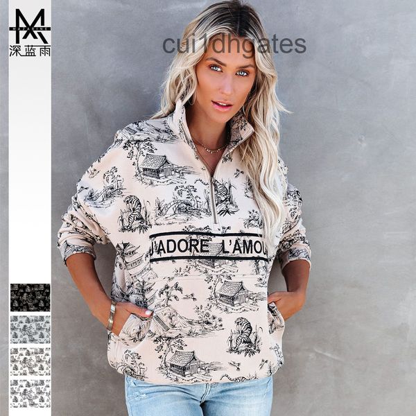 2022 designer di or t shirt and tees dress 2022 new printed women's autumn semi zipper stand collar sweater fashion loose round neck ca, Black
2022 designer di or t shirt and tees dress 2022 new printed women's autumn semi zipper stand collar sweater fashion loose round neck ca, Black