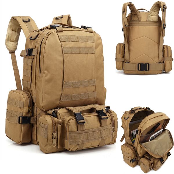 tactical backpack 4 in 1 detachable molle bag army outdoor climbing sports rucksack military camping hiking fishing pack for male female wom
tactical backpack 4 in 1 detachable molle bag army outdoor climbing sports rucksack military camping hiking fishing pack for male female wom