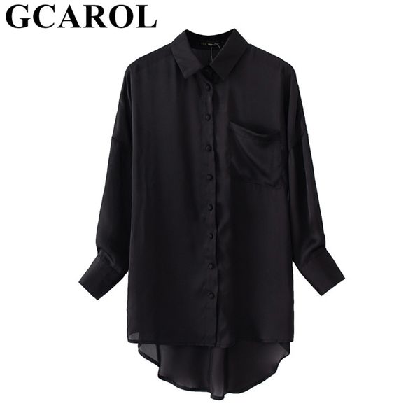 gcarol women black asymmetric long blouse 30% cotton casual high street oversized girlsbottoming shirt chic 210326, White
gcarol women black asymmetric long blouse 30% cotton casual high street oversized girlsbottoming shirt chic 210326, White