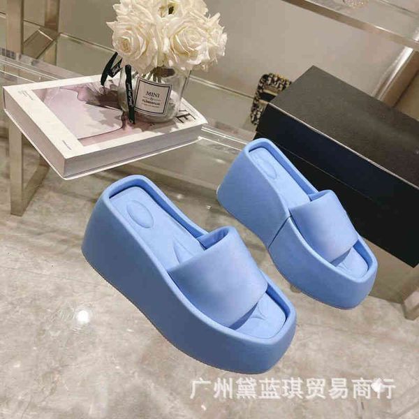 slippers summer elastic lycra molded massage foot pad square head thick bottom open toe one-sided slippers muffin shoes women's, Black
slippers summer elastic lycra molded massage foot pad square head thick bottom open toe one-sided slippers muffin shoes women's, Black