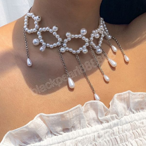 luxury water drop imitation pearls tassel choker necklace for women long tassel crystal necklaces wedding jewelry, Golden;silver
luxury water drop imitation pearls tassel choker necklace for women long tassel crystal necklaces wedding jewelry, Golden;silver