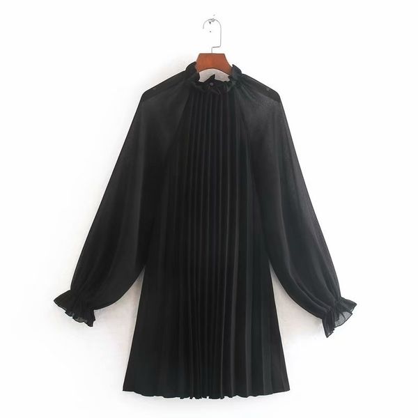 women fashion agaric lace ruffled black chiffon pleated dress lady long sleeve vestidos chic party mini dresses ds3351 y200805, Black;pink
women fashion agaric lace ruffled black chiffon pleated dress lady long sleeve vestidos chic party mini dresses ds3351 y200805, Black;pink