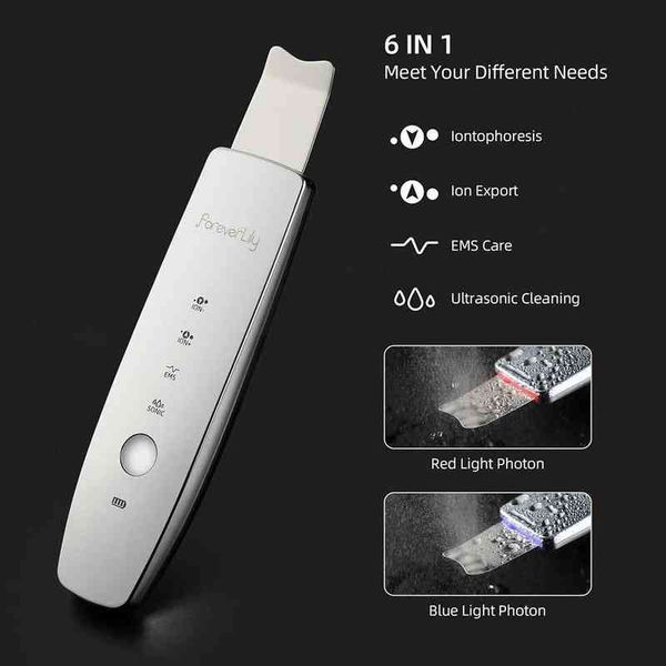 6-in-1 facial skin scrubber red&blue led pn therapy ems ultrasonic pore deep cleaner peeling blackhead exfoliation shovel 220514
6-in-1 facial skin scrubber red&blue led pn therapy ems ultrasonic pore deep cleaner peeling blackhead exfoliation shovel 220514