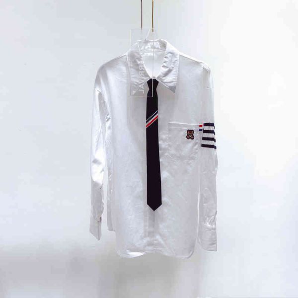 women's blouses shirts tb college style tie casual long sleeve shirt trend summer bear embroidery pocket loose women 2vcx, White
women's blouses shirts tb college style tie casual long sleeve shirt trend summer bear embroidery pocket loose women 2vcx, White