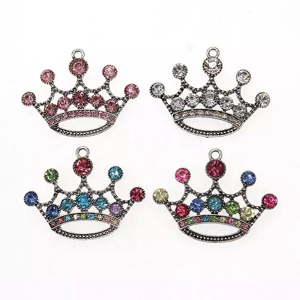 20 pcs/lot fashion style multiple colors rhinestone pendants crown shape charms for jewelry making, Silver
20 pcs/lot fashion style multiple colors rhinestone pendants crown shape charms for jewelry making, Silver