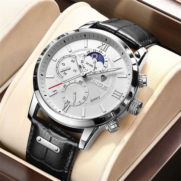 lige men watches brand luxury man fashion watch leather waterproof chronograph quartz wristwatches clock relogio masculino 220530, Slivery;brown
lige men watches brand luxury man fashion watch leather waterproof chronograph quartz wristwatches clock relogio masculino 220530, Slivery;brown