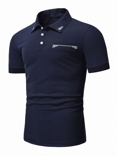 men contrast geo panel polo shirt i28s#, White;black
men contrast geo panel polo shirt i28s#, White;black