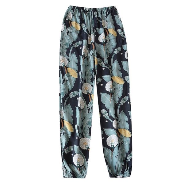 floral printed trousers spring summer thin & cool antimosquito home pants soft rayon womens sleep bottom with pocket 220712, Black;white 
floral printed trousers spring summer thin & cool antimosquito home pants soft rayon womens sleep bottom with pocket 220712, Black;white