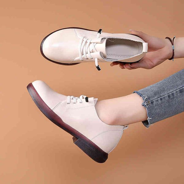 dress shoes spring and autumn comfortable round head lace up flat shoes women's casual leather single large sole 87mm, Black
dress shoes spring and autumn comfortable round head lace up flat shoes women's casual leather single large sole 87mm, Black