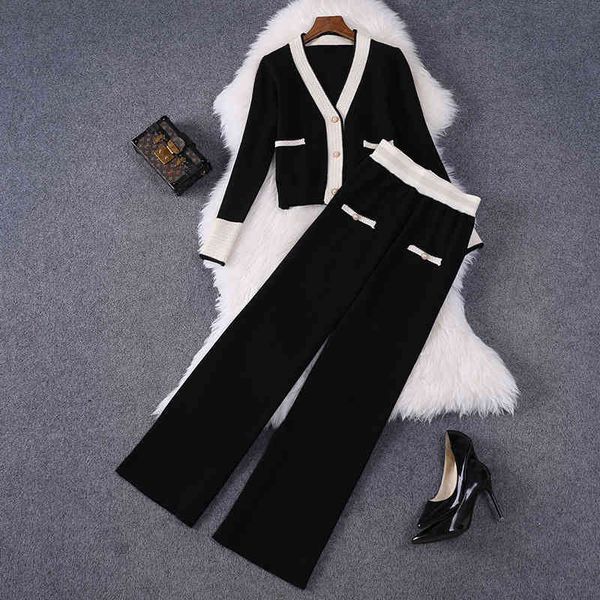 women's two piece pants casual fashion suit wide lady long sleeve short sweater high waist trouser leg trousers 52382 ihbx, White
women's two piece pants casual fashion suit wide lady long sleeve short sweater high waist trouser leg trousers 52382 ihbx, White