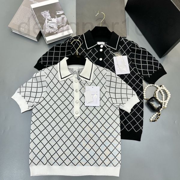 women's knits & tees designer new 2022 women's summer fashion contrast rhombic letter polo collar button knit pullover slim fit sh, White
women's knits & tees designer new 2022 women's summer fashion contrast rhombic letter polo collar button knit pullover slim fit sh, White
