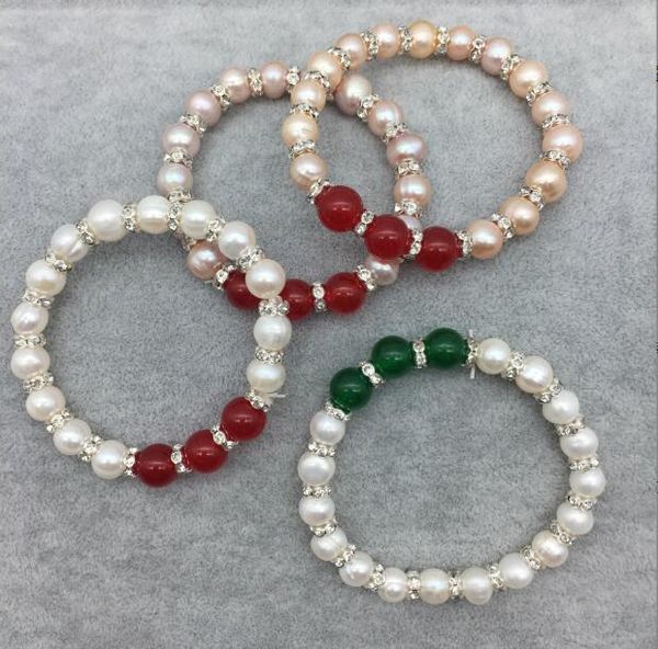 9-10mm 100% pure natural fresh water pearls beaded strands wedding bracelet white pink purple emerald drill spacer bead, Black
9-10mm 100% pure natural fresh water pearls beaded strands wedding bracelet white pink purple emerald drill spacer bead, Black