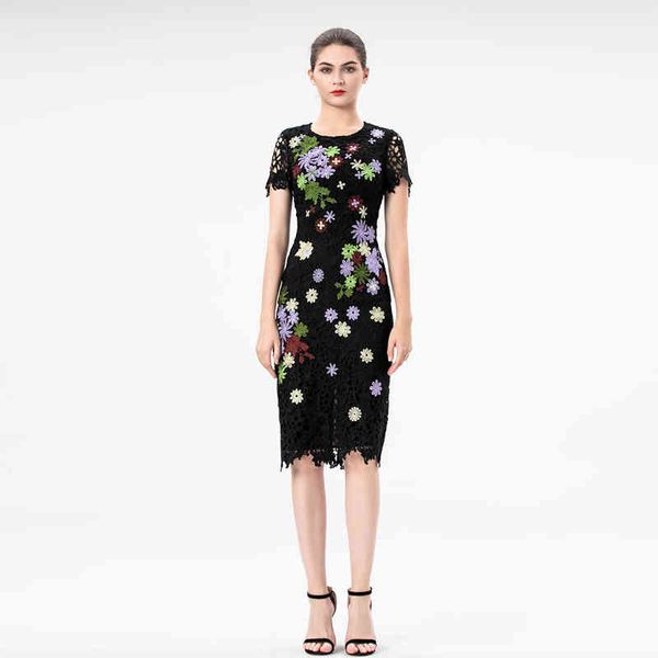 casual dresses style early spring women's round neck slim fitting flower embroidery short sleeve water soluble dress, Black;gray
casual dresses style early spring women's round neck slim fitting flower embroidery short sleeve water soluble dress, Black;gray
