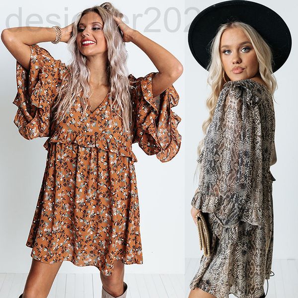 casual dresses designer spring and summer new women's fashion printed ruffle long sleeve loose large swing dress, Black;gray
casual dresses designer spring and summer new women's fashion printed ruffle long sleeve loose large swing dress, Black;gray