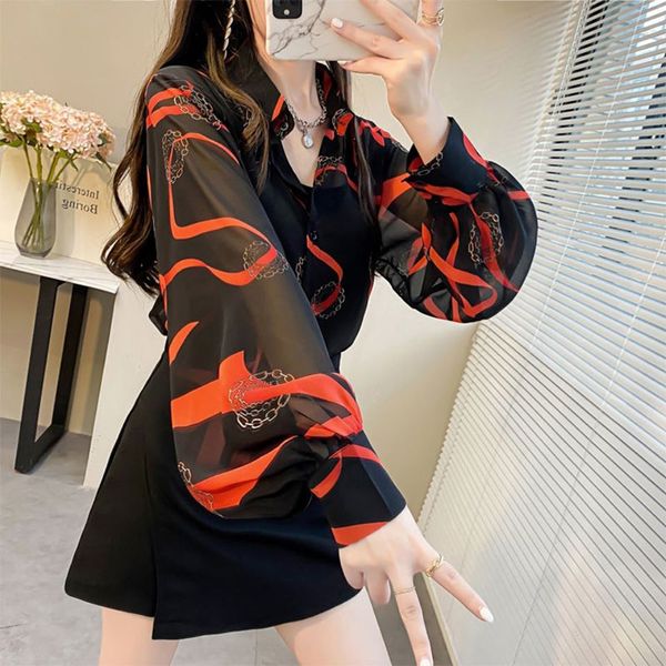 fashion printed loose chiffon blouse woman clothing summer button lapel lantern long sleeve commute casual shirt female 220809, White
fashion printed loose chiffon blouse woman clothing summer button lapel lantern long sleeve commute casual shirt female 220809, White