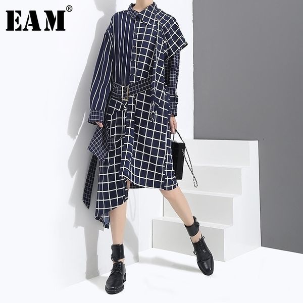 eam women blue plaid asymmetrical plaid big size dress lapel long sleeve loose fit fashion spring autumn 1d758 y200805, Black;pink
eam women blue plaid asymmetrical plaid big size dress lapel long sleeve loose fit fashion spring autumn 1d758 y200805, Black;pink
