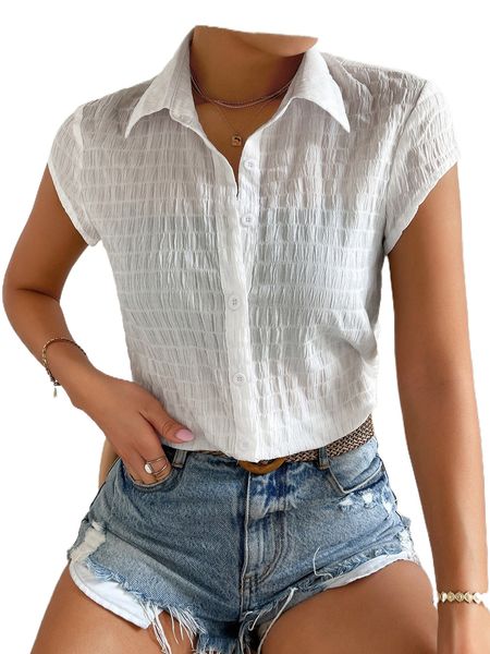 textured button front blouse 31nd#, White
textured button front blouse 31nd#, White