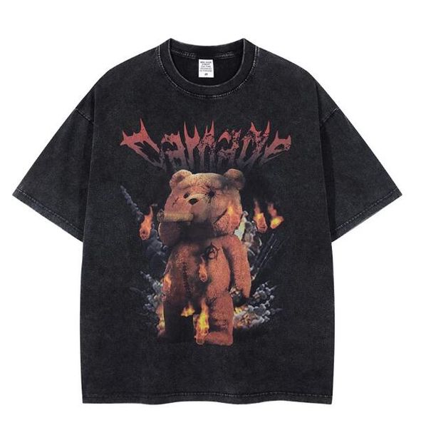 2022 hip hop streetwear t shirt letter print vintage washed gothic summer cotton t shirts, Black;brown
2022 hip hop streetwear t shirt letter print vintage washed gothic summer cotton t shirts, Black;brown