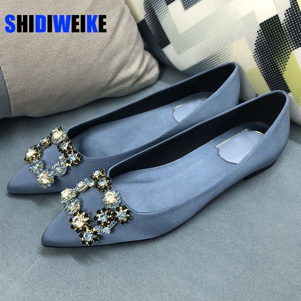 women flats ballerina loafers wedding crystal lady slip on pointed toe shallow single shoes plus size 42 43 44 220613, Black
women flats ballerina loafers wedding crystal lady slip on pointed toe shallow single shoes plus size 42 43 44 220613, Black