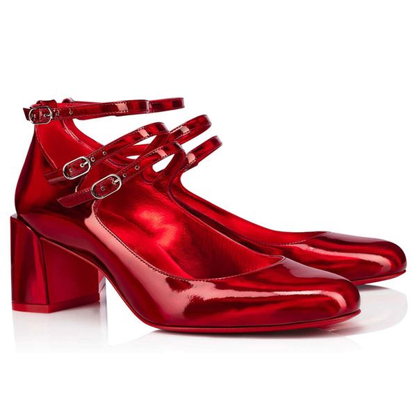 fashion red bottoms sandals women pumps senior vernica 55 mm round head coarse heel double ankle strap patent leather designer bride wedding, Black
fashion red bottoms sandals women pumps senior vernica 55 mm round head coarse heel double ankle strap patent leather designer bride wedding, Black