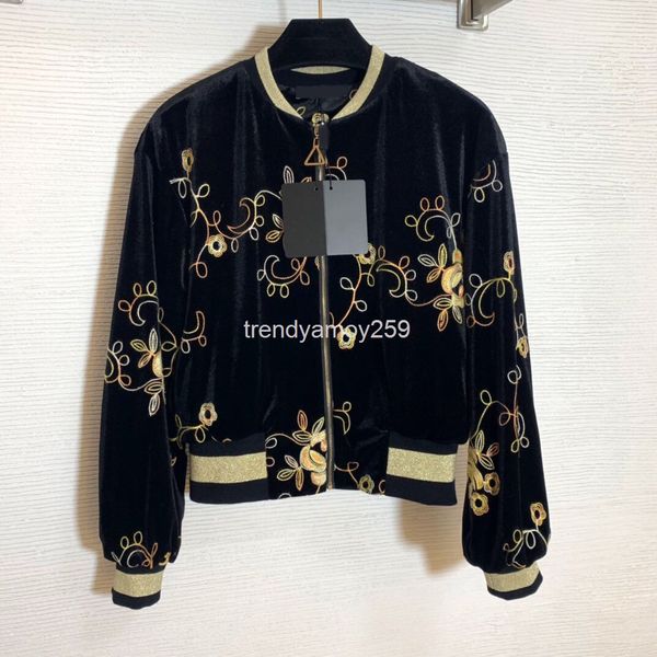 women's jackets aw embroidered flower pattern long sleeve jacket zipper jacket, Black;brown
women's jackets aw embroidered flower pattern long sleeve jacket zipper jacket, Black;brown