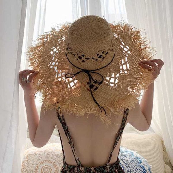 women summer natural raffia straw girl fashion ribbon floppy shading panama wide brim sun s gilrs holiday beach hat, Blue;gray
women summer natural raffia straw girl fashion ribbon floppy shading panama wide brim sun s gilrs holiday beach hat, Blue;gray
