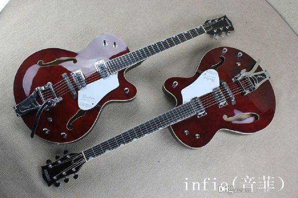 wine red hollow body jazz guitar g6120 electric guitar chrome hardware in stock
wine red hollow body jazz guitar g6120 electric guitar chrome hardware in stock