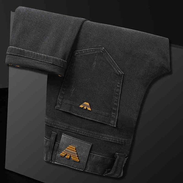 men's jeans autumn and winter thick korean slim fit men's jeans with small feet pretty clothes cotton elastic black aj embroidered, Blue
men's jeans autumn and winter thick korean slim fit men's jeans with small feet pretty clothes cotton elastic black aj embroidered, Blue