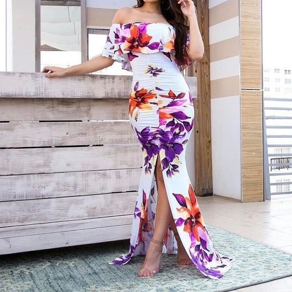 womens boho maxi dress spring summer off shoulder ruffle print long dresses ladies floor length beach dress ws5614v y200109, White;black
womens boho maxi dress spring summer off shoulder ruffle print long dresses ladies floor length beach dress ws5614v y200109, White;black