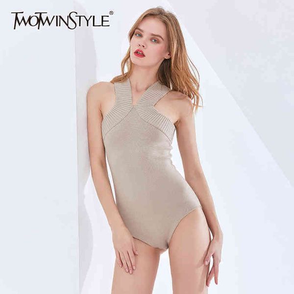 knitted black slim bodysuit for women high waist sleeveless solid jumpsuit female fashion clothing 210423, Black;white
knitted black slim bodysuit for women high waist sleeveless solid jumpsuit female fashion clothing 210423, Black;white