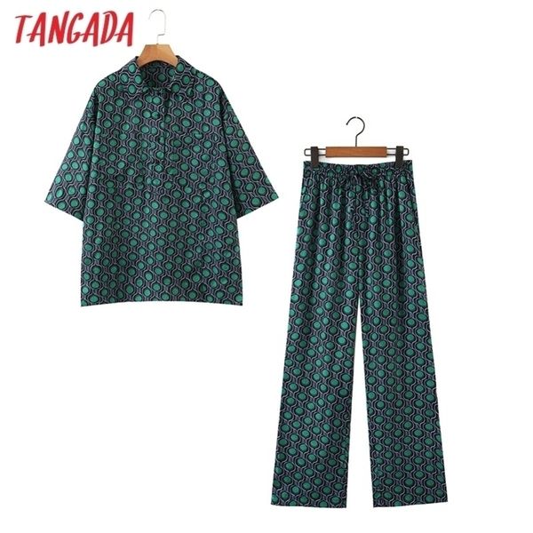 tangada women green print home tracksuit sets pleated shirt pants suit 2 pieces sets elegant blouse pants suits sl601 y201128, White
tangada women green print home tracksuit sets pleated shirt pants suit 2 pieces sets elegant blouse pants suits sl601 y201128, White