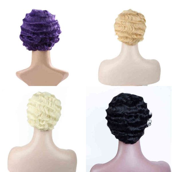 synthetic short finger wave wig black pink red cosplay hair high temperture fiber wigs for women lupuwig 220622
synthetic short finger wave wig black pink red cosplay hair high temperture fiber wigs for women lupuwig 220622