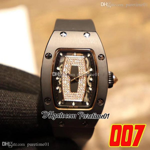 2022 07-01 miyota automatic womens ladies watch tow tone rose gold ceramic case black skeleton diamonds dial black rubber strap super editio, Slivery;brown
2022 07-01 miyota automatic womens ladies watch tow tone rose gold ceramic case black skeleton diamonds dial black rubber strap super editio, Slivery;brown